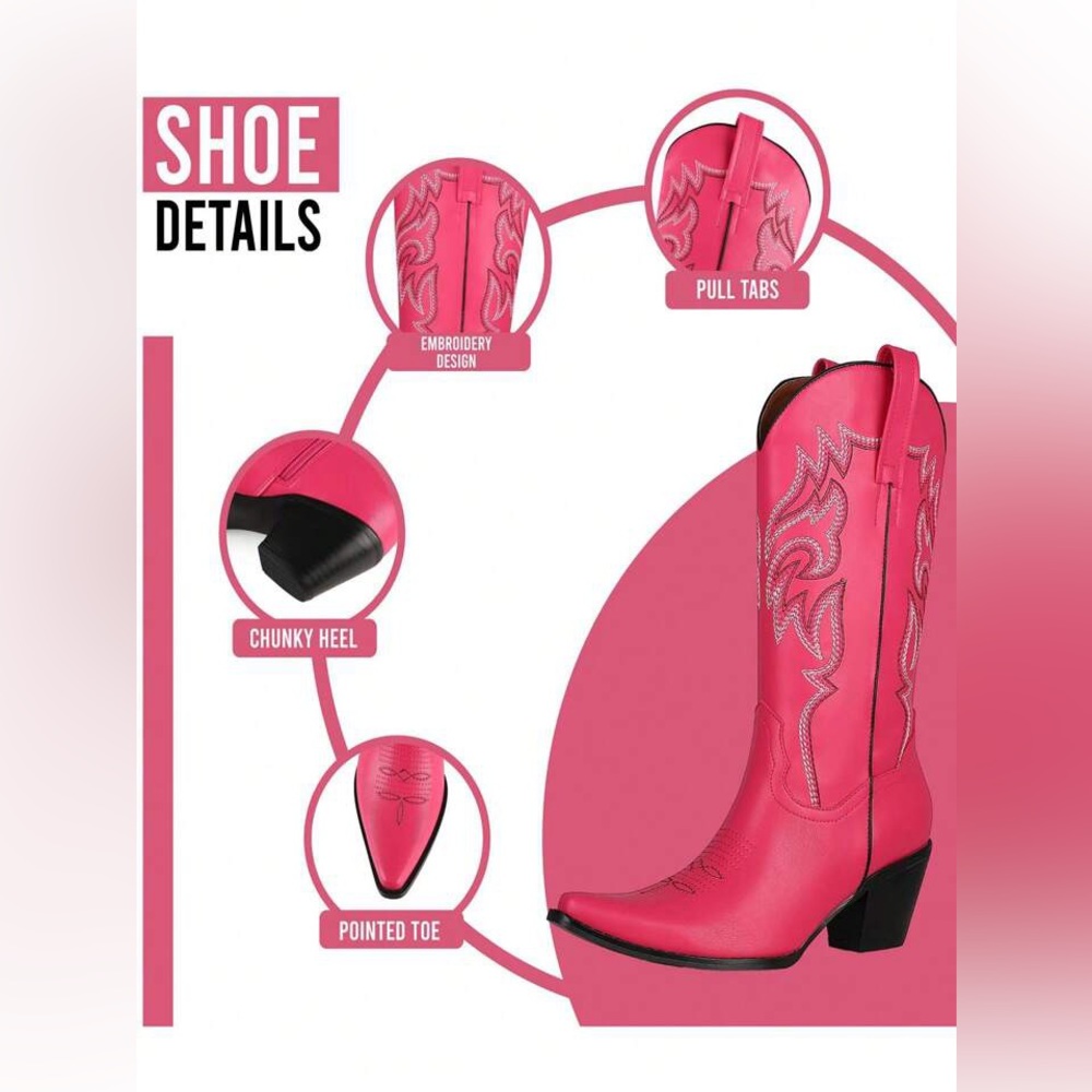 Hot Pink Western Cowgirl boots - Picture 4 of 5